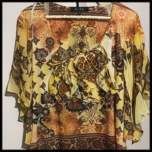 BLEU Bell-Sleeved Scoop neck top